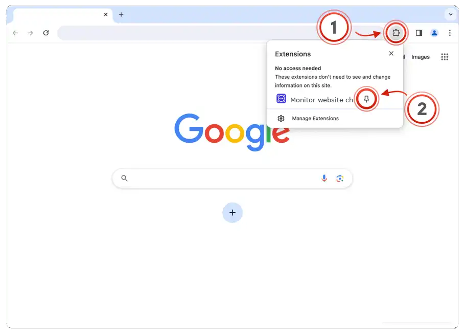 Click extensions icon and pin the extension